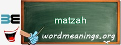 WordMeaning blackboard for matzah